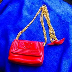 Chanel Vintage Red Leather evening bag